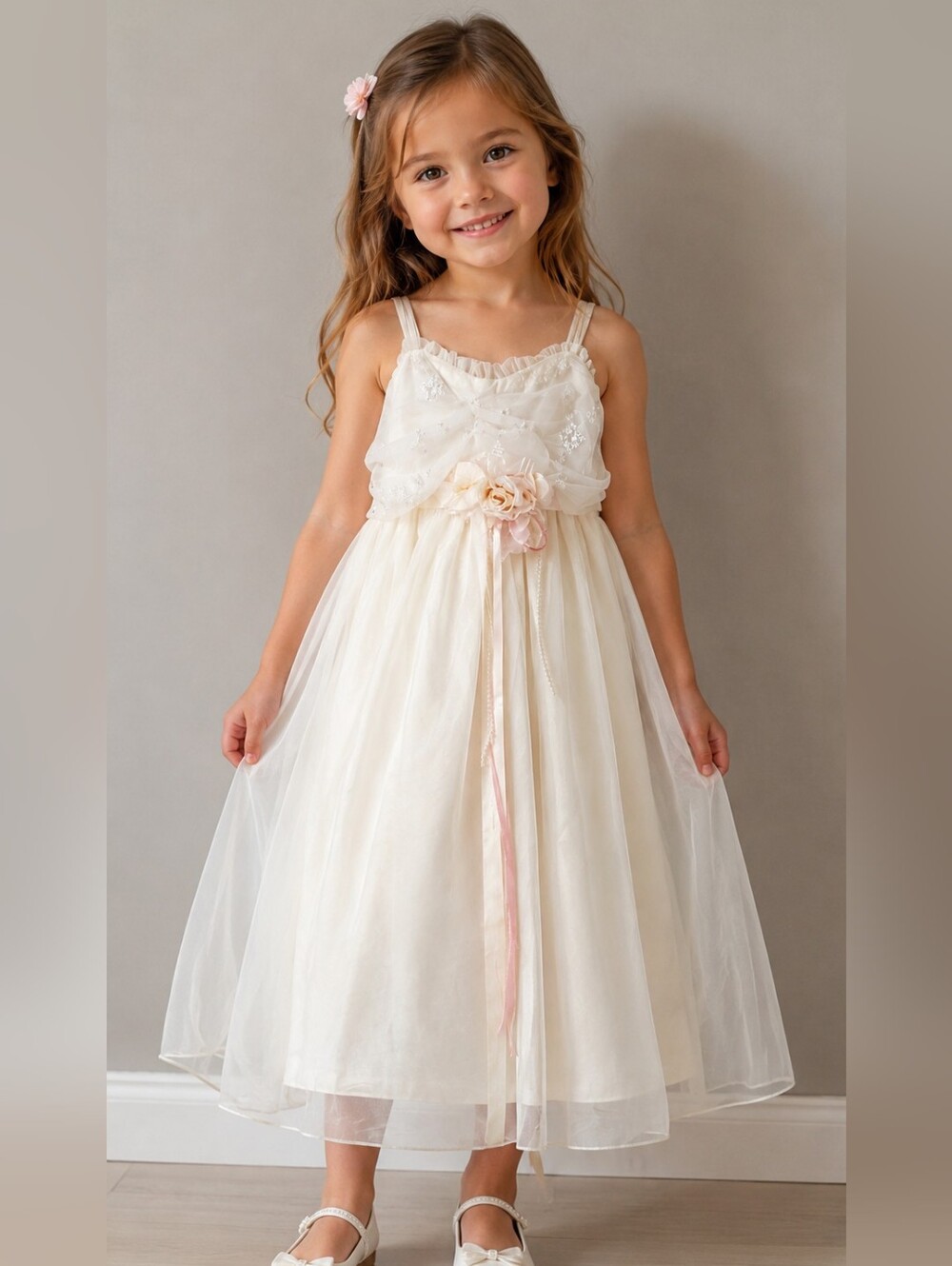 Kid's Dream Sleeveless Embroidered Beaded Special Occasion Dress Size 5-6